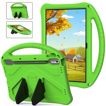 Чехол-накладка Kids with Stand для Lenovo Tab P11 Gen 2 с ручкой зелёный