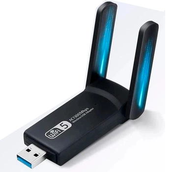 Wi-Fi адаптер двухдиапазонный Без бренда 2.4 / 5 ГГц 1300 Мбит/с USB3.0 Черный (1013-521-00)
