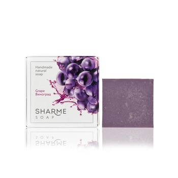 Натуральне тверде мило ручної роботи з ароматом винограду SHARME SOAP, 80 г.