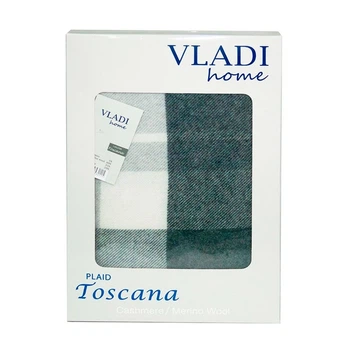 Плед Vladi. Кашемир-Тоскана 01 TES белый-св-серый-т-серый-140х200