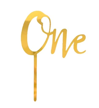 Топпер на торт "One", розмір - 14х10 см, акрил