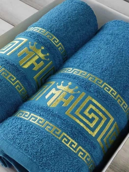 Набір рушників 2в1 Moz versace blue 50х90+70х140 см Блакитний