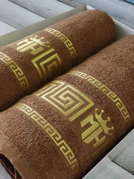 Набір рушників 2в1 Moz versace bej 50х90+70х140 см Бежевий