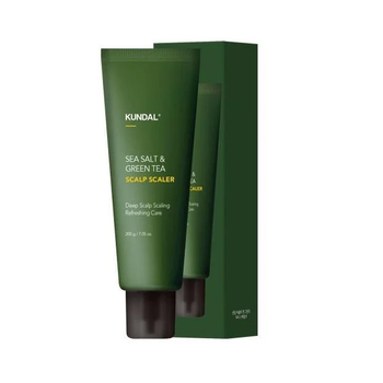 Солевой скраб KUNDAL Sea Salt & Green Tea Scalp Scaler Herb Mint для кожи головы, 200 г