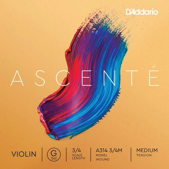 Струна Соль для скрипки D'Addario Ascenté Violin Single G String 3/4 Scale Medium Tension