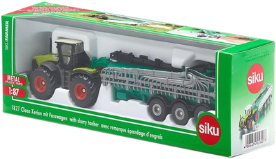 Metalowy model traktora Siku Class Xerio z cysterną 1:87 (4006874018277)