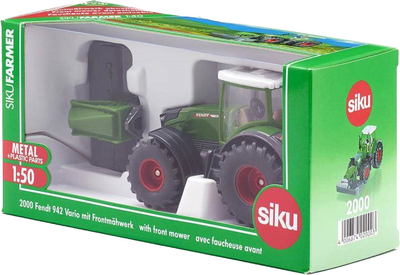 Metalowy model traktora Siku Fendt 942 Vario z przednią kosiarką 1:50 (4006874020003)
