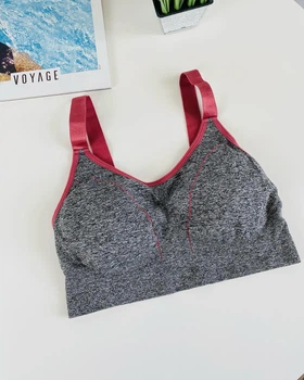 Спортивний топ 3232 Без застібок з регулюючими бретелями 2XL/3XL Сірокораловий