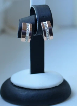 Серебряные серьги 040с Silverstyle с напайками из золота