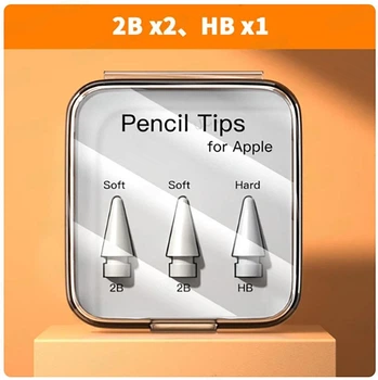 Набор сменных 3-х наконечников VUUV для стилуса Apple Pencil и Airon AirPencil 2B x2, HB x1 Белые