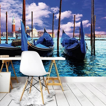Венеция флизелиновые 3D фотообои 312x219 см Гондолы (141VEXXL)+клей