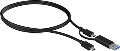 Kabel Icy Box USB Type-C + USB Type-C - USB Type-A 1 m Black (IB-CB031)