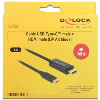 Kabel Delock USB Type-C – HDMI 1 m Black (4043619852581)
