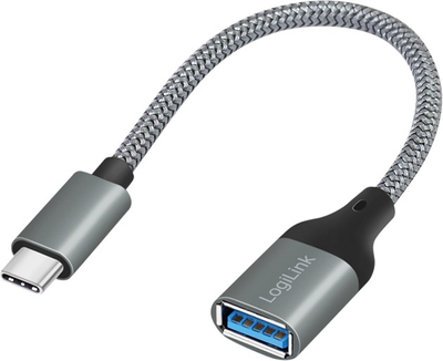 Кабель LogiLink USB Type-C - USB Type-A 0.15 м Dark Grey (4052792070774)