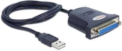 Adapter Delock USB Type-A - Parallel 0.8 m Black (4043619613304)