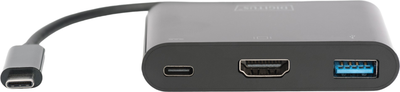 Адаптер Digitus USB Type-C – HDMI/USB Type-C/USB Type-A Black (DA-70855)