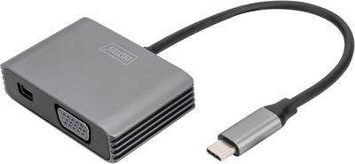 Adapter Digitus USB Type-C - mini-DisplayPort + VGA 0.2 m Silver (DA-70825)