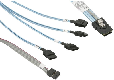 Kabel Super Micro SAS SFF-8087 - 4x SATA 0.7 m Blue (CBL-0294L)