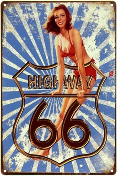 Металлическая табличка "Route 66 (Highway)" (ms-002222)