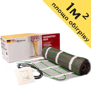 Теплый пол мат нагревательный 1м.кв. 150Вт. - Warmstad Max EcoPRO-150-1.0/150 W/m2 + терморегулятор RTP