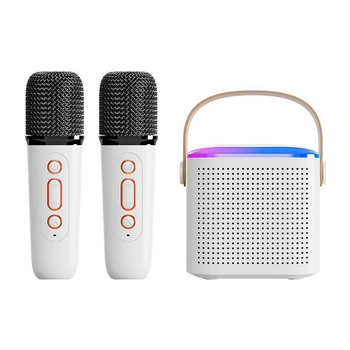 Мини караоке VAORLO портативная Bluetooth колонка беспроводная 2 микрофона