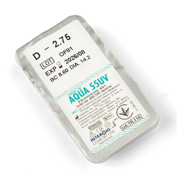 Лінзи Aqua 55 UV Comfort Line +2,5 \ 1 шт (Interojo)