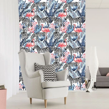 Флизелиновые фото обои с фламинго 184x254 см Мозаика (11084V4A)+клей