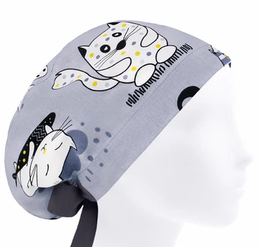 Медицинская шапочка женская HeadwearUniverse универсальная принт милые Котики