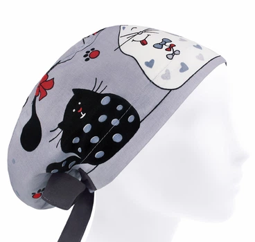 Медицинская шапочка женская HeadwearUniverse универсальная принт Коты лапки