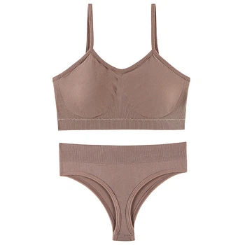 Комплект нижнего белья топ бюстгальтер трусики Honey Fashion Accessories One Size S/М пудровый (2-187)