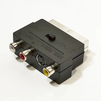Перехідник Scart на 3RCA і S-Video з перемикачем