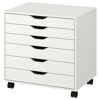 Тумба с ящиками на колесах ИКЕА АЛЕКС белый, 67x66 см 804.854.23