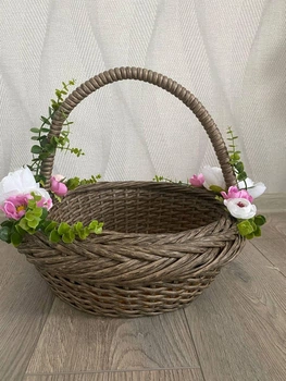 Корзина пасхальная из искуственного ротанга прованс 7 л.