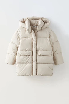 Зимова куртка на дівчинку Zara 122 розмір бежевая 0562734806