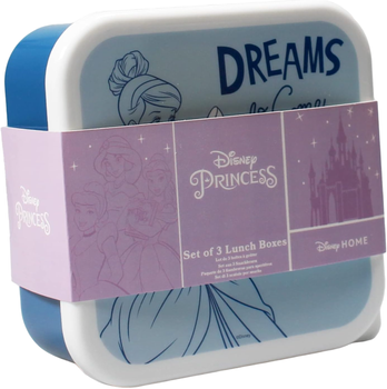 Zestaw pudełek na lunch Disney Snack Boxes Princess 3 szt (5055453495908)