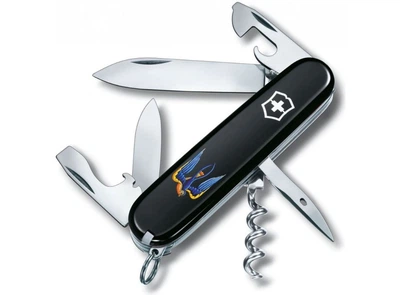 Складаний швейцарський ніж Victorinox Vx13603.3_T1230u Spartan Ukraine Тризуб-Ластівка 12 функций 91 мм чорний