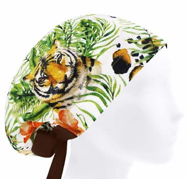 Медицинская шапочка женская HeadwearUniverse универсальная принт Тигр