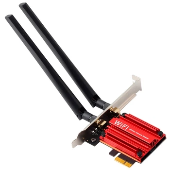 Сетевая карта BauTech FV-AX1800P PCI-E WiFi 6 1800 Мбит/с 2.4 / 5 ГГц Bluetooth 5.2 Красный (1013-520-00)