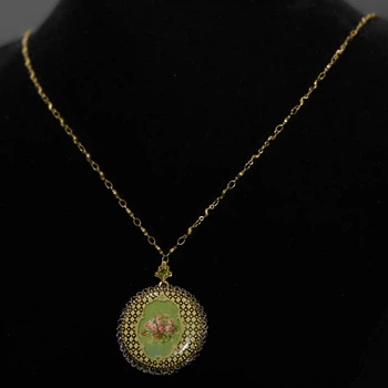 Кольє Michal Negrin "Вінтажний Квітковий Медальйон" з кристалами та намистинами Swarovski
