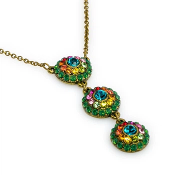 Кольє Michal Negrin "Квіткове Гармонія" із зеленими кристалами Swarovski