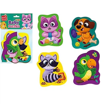 Пазли максі картонні з грою Хатні улюбленці Vladi Toys (VT1722-21)