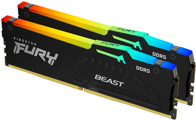 Оперативна пам'ять Kingston FURY DDR5-5200 32768MB PC5-41600 (Kit of 2x16384) Beast RGB Black (KF552C40BBAK2-32)