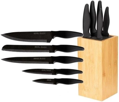 Набір ножів в бамбуковому блоці Smile SNS-5 6 предметів (5903151017833)