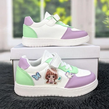 Кроссовки для девочки Ashiguli эко-кожа белые с сиреневым 28 р (18 см) 5155