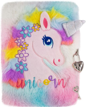 Pamiętnik na kłódkę Tinka Plush Diary with Lock Unicorn (7036578021454)