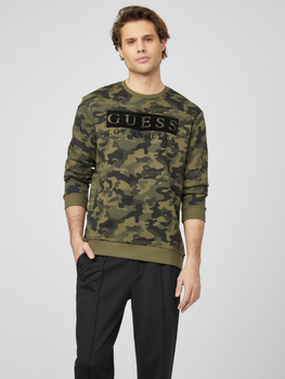 Bluza bez kaptura męska Guess X2OQ21K9JY2-CAMO M Zielona (7628067315870)