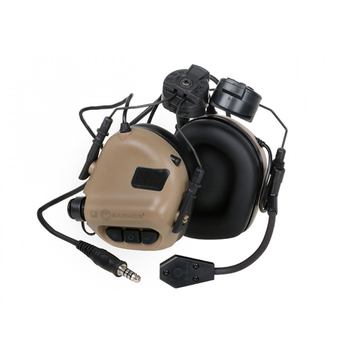Активні захисні навушники Earmor M32H MOD3 (TN) Tan з гарнітурою та кріпленням на шолом (EM-M32H-Mod3-TN)