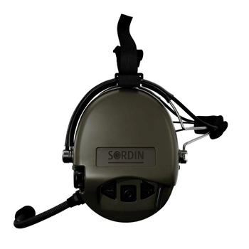 Активні навушники для стрільби Sordin Supreme Mil CC Neckband Green Nexus із заднім тримачем під шолом (76332-06-S)