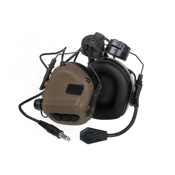 Активні захисні навушники Earmor M32H MOD3 (CB) Coyote Brown з гарнітурою та кріпленням на шолом (EM-M32H-Mod3-CB)
