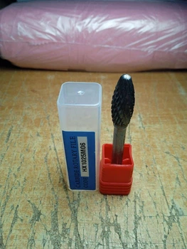 Борфреза твердосплавная H цилиндр с острым торцом 10×25×6 мм — шарошка по металлу для дрели